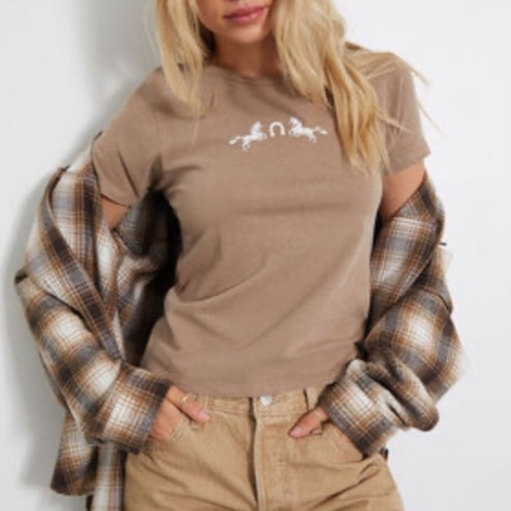 NWT PACSUN Golden Hour Horse Shoes T-Shirt 🐴☀️